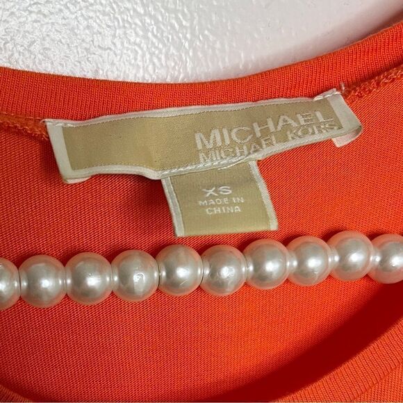 Michael Kors Tiered Sleeveless Blouse Orange Size XS - Picture 6 of 7